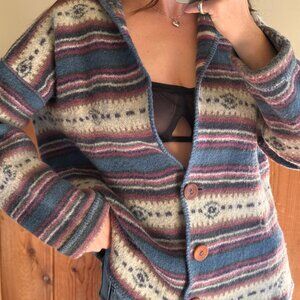 VTG ALPS Western Boiled Wool Cardigan